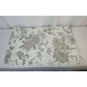 Ballard Designs Jardin Toile Standard Pillow Sham 20x26 White Gray Floral Bird